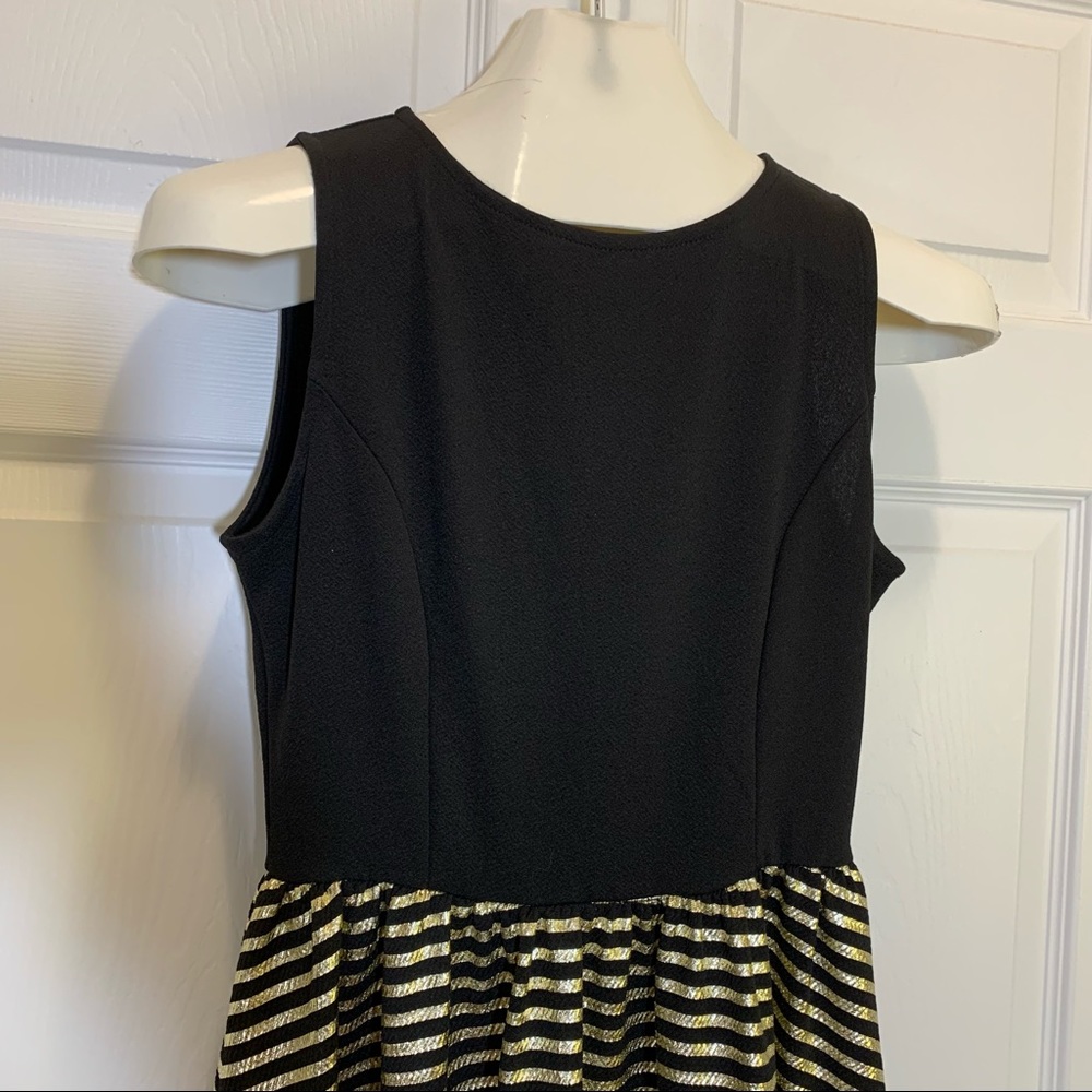 Ginger G NWT Gold Striped Fit&Flare Party Dress M - Picture 2 of 4